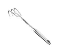 Homyl Rake Manuale Acciaio Inox Rastrello Multiuso Strumento da Giardino Claw Coltivatore Portatile Adatto per Piantare Pulizia Erbacce Lavori in Serra Atti, 3 Rebbi con Manico Lungo