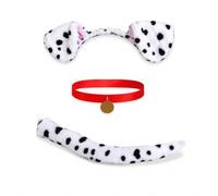 Homyl Set Accessori Costume Animale per Halloween e Cosplay, Kit Travestimento per Adulti, Cane dalmata