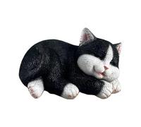 Homyl Statua Gatto Ornamento Giardino Decorazione Casa Scultura Animale Design Creativo Realizzata in Resina Adatta per Soggiorno Cortile Balcone Ufficio Me, Nero