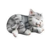 Homyl Statua Gatto Ornamento Giardino Decorazione Casa Scultura Animale Design Creativo Realizzata in Resina Adatta per Soggiorno Cortile Balcone Ufficio Me, Grigio