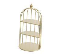 Homyl Supporto per Dolci a Forma di Gabbia per Uccelli, Espositore per Dolci, Vassoio Decorativo, Supporto per Dolci per La Casa, Compleanno, Pomeriggio, Oro