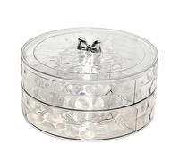 Homyl Vassoio per Servire Piatti Portata Portacaramelle Contenitore Snack Antipasti in Materiale Pp con Coperchio Antipolvere Adatto a Soggiorno Sala Da Pra, 2 Livelli