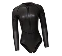Homyl Wetsuit Donna Neoprene Monopezzo Bikini Shorts Briefs Maglia Manica Lunga Rapida Asciugatura Confortevole Adatta per Nuoto Surf Body Board Canoa Immer, Luce Nera Laccata -M