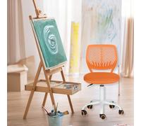 HOMYLIN 1 sedia da disegno, design ergonomico, materiale sintetico di alta qualità, altezza regolabile, comoda seduta in peluche, ideale per studio, sale d'arte, salotto, arancione