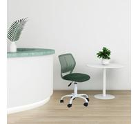 HOMYLIN 1 sedia da reception ergonomica, sedia da conferenza regolabile in altezza con ruote, seduta comoda, versatile per ufficio, reception, verde scuro