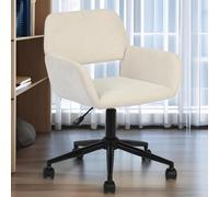 HOMYLIN 1 sedia da ufficio direzionale, sedia girevole con altezza regolabile e ruote, per uso domestico e ufficio, beige