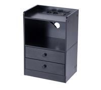 HOMYLIN Comodino, design moderno, materiale in legno con due ampi cassetti, uso camera da letto e soggiorno, soluzione salvaspazio per riporre oggetti, nero, 1 pezzo