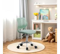 HOMYLIN Set di 1 sedia da scrivania per bambini, piccola sedia girevole senza braccioli, con seduta in tessuto e schienale in plastica, seduta colorata regolabile in altezza per bambini che studiano i