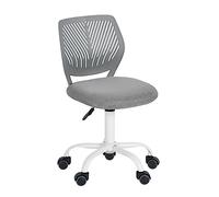 HOMYLIN Set di 1 Sedia da Scrivania, Piccola Sedia da Ufficio a Casa Senza Braccioli con Cuscino Seduta in Tessuto e Schienale in Plastica, Sedia Girevole Colore Macaron per Studenti e Bambini