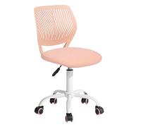 HOMYLIN Set di 1 Sedia da Scrivania, Piccola Sedia da Ufficio a Casa Senza Braccioli con Cuscino Seduta in Tessuto e Schienale in Plastica, Sedia Girevole Colore Macaron per Studenti Bambini