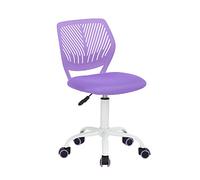 HOMYLIN Set di 1 sedia da scrivania, piccola sedia senza braccioli, per casa e ufficio, con cuscino in tessuto e schienale in plastica, girevole, color macaron, sedia da studio per computer, per