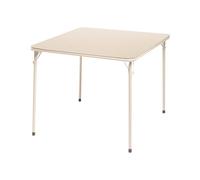 HOMYLIN Tavolo da pranzo da giardino, design moderno e minimalista, struttura in metallo resistente, tavolo da giardino per sale da pranzo compatte, color cammello