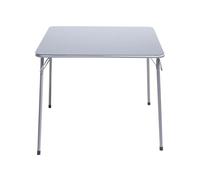 HOMYLIN Tavolo da pranzo da giardino, design moderno e minimalista, struttura in metallo resistente, tavolo da giardino per sale da pranzo compatte, grigio