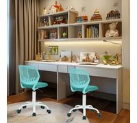 HOMYLIN VD Carnation Aqua Set di 2 sedie da scrivania Ufficio Regolabile in Altezza Girevole in Tessuto, Sedia ergonomica con Schienale, Turchese, 44×40×86cm