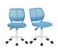 HOMYLIN VD Carnation Set di 2 sedie da scrivania Ufficio Regolabile in Altezza Girevole in Tessuto, Sedia ergonomica con Schienale, Blu, 44×40×86cm