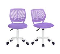 HOMYLIN VD Carnation Set di 2 sedie da scrivania Ufficio Regolabile in Altezza Girevole in Tessuto, Sedia ergonomica con Schienale, Viola, 44×40×86cm
