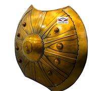HOMYZ Scudo medievale della guerra di di , finitura in ottone antico, scudo di , scudo di , scudo vichingo, scudo greco antico in metallo, decorazione da parete regalo