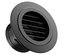 Hon&Guan Ø 100 mm Copertura per Condotti di Ventilazione Rotonda in ABS, con Protezione Dagli Insetti Bianco, Valvola a Disco Regolabile per Soffitto, Bagno, PVC Tubo, Muro, Cucina