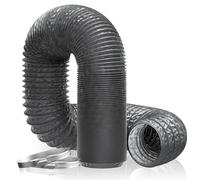 Hon&Guan ø125mm, 5m Tubo Flessibile per Aria in PVC, Tubo in Alluminio per Asciugatrice, Cappe Aspiranti, Sistema di Ventilazione, Grigio