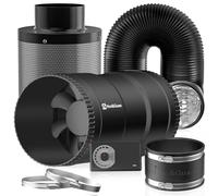 Hon&Guan 150 mm 587 m³/h Set di Ventilazione, Include Ventilatore a velocità Regolabile, Filtro al Carbone, Tubo Flessibile, Connettore in Gomma, per Tenda 60 x 60 cm, 80 x 80 cm