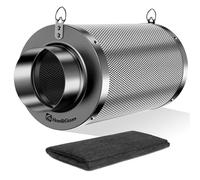 Hon&Guan Filtro a carbone attivo 150mm con carbone leggero 250mm di lunghezza, strato di carbone da 38mm di spessore per il controllo degli odori, eliminazione degli odori e lavaggio dell'aria per