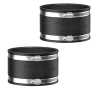 Hon&Guan Manicotto flessibile in gomma da 150 mm con due fascette in acciaio inox, manicotto antirumore, inodore, connettore per tubo per ventilatore, filtro a carbone, tubo rigido, tubo in acciaio, 2