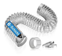 Hon&Guan Tubo di scarico 100 mm, lunghezza 5ft/1,5 m, ispessito 6 strati, con 2 fascette e 1 nastro adesivo, per cappa, asciugatrice/climatizzatore