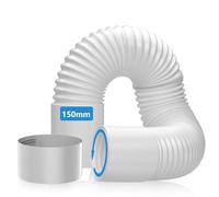 Hon&Guan Tubo di Scarico per Clima Flexible 150 mm Lunghezza fino a 1,5 m con Extension Prolunga 150 mm, in Senso Antiorario, Materiale PP, Resistente al Calore, per Condizionatore Portatile