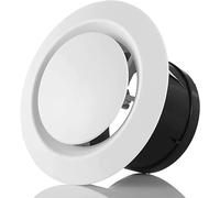 Hon&Guan Valvola piatto da 125mm, bianca, in ABS, regolabile, copertura di ventilazione per scarico o aspirazione su soffitto o parete, griglia di ventilazione rotonda per ventilatore a tubo