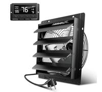 Hon&Guan Ventilatore di scarico industriale, 350 mm, motore ECC, super volume d'aria 2200 m³/h, ventilatore da parete con sensore di umidità, sensore di temperatura, alloggiamento interamente in