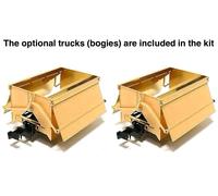 HOn30/HOe Aru 2-Narrow Gauge Miner Car Brass Kit Mining Gable Bottom Dumper W...