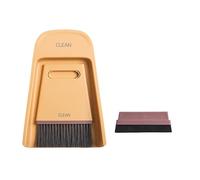 HONAMWINPRO Set di mini scopa e paletta - Set di spazzola portatile e paletta, piccola paletta e spazzola per la pulizia dell'ufficio, divano, scrivania, nido per animali domestici, arancione