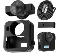 Honbobo Camera Silicone Custodia protettiva Copertura Copriobiettivo Batteria Copriobiettivi di ricambio Cordino Sportello di ricambio per GoPro Max 2 (4in1(cover+battery cover+lens cap+lanyard))
