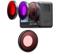 Honbobo Filtro Subacqueo per DJI Osmo Action 5 Pro, Rosso Chiaro/Rosso/Viola Filtro, Filtri Subacquei Protezione Obiettivo Accessori per DJI Osmo Action 5 Pro 4 (Light Red)