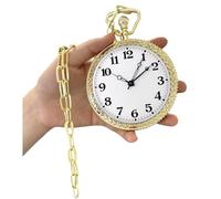 Honcloud Accessorio per costume a tema orologio da tasca oro 9,4 cm | Nessuna funzione per Halloween, cosplay, feste in costume, spettacoli teatrali ed eventi a tema