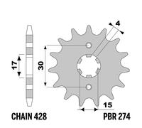 HONDA C ASTRA (GREECE) 100 1991-2000 pignone PBR passo 428 14 Denti