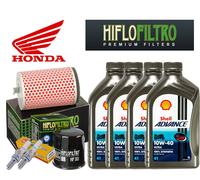HONDA CB/500/S 94-02 KIT/TAGLIANDO FILTRO OLIO ARIA CANDELE SHELL ADVANCE 10W40