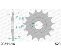HONDA CR 500 R 500 PIGNONE AFAM 20311-14 PASSO 520 1988 2001