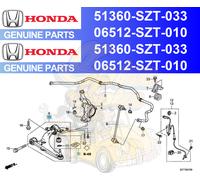 Honda CR-Z ZF1 2011 originale braccio inferiore anteriore Assy LH e stivale