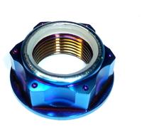 Honda CRF450R 2002-2008 Dado Flangia Nylock Asse Posteriore Titanio M22x1.5