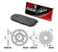 HONDA CRM-R 125 1990-2000 catena corona pignone kit 520 PBR EK 531