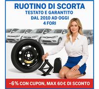 Honda Jazz Ruotino di Scorta 16 4 Fori Cric e Astuccio dot25 2010-oggi perfetto