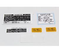 HONDA KIT ADESIVI AVVERTENZE PER CB750 FOUR K0-K6 CON REMEMBER BIANCO