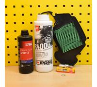 Honda Msx 125 / Grom 13-20 Oelwechselset Olio Filtro Aria Candela Ipone 10w30