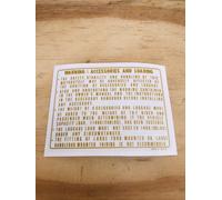 Honda RC30 RC 30 VFR 750 R Kit Adesivi Decal Sticker Warning