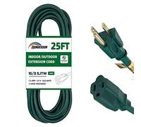 HONDERSON 100 Ft Outdoor Extension Cord-Weatherproof 16/3 SJTW Durable Green Extension Cable with 3 Prong Grounded Plug for Safety- Great for Christmas Decoration and Landscaping Lights