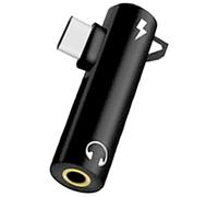 HondoKet Adattatore audio di tipo C Gancio Chiamata Musica Ricarica 2-in-1 3.5mm Foro Rotondo Auricolare Convertitore