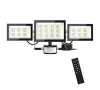 Hondony 100w faretti led da esterno con rilevatore di movimento e telecomando, illuminazione di sicurezza LED per esterni, 6500K IP66 10000LM, luce bianca diurna, per magazzino, giardino, garage