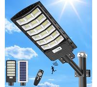 Hondony 600 W Lampada solare esterna, 6500 K Dal crepuscolo all'alba LED da giardino, lampada con telegistratore, IP65 impermeabile per strada garage illuminazione pubblica