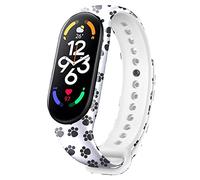 honecumi Cinturino Compatibile per Xiaomi Mi Band 7 Donna Uomo Cinturino, Mi Band 7 Morbido Silicone Classico Regolabile Sportivo Cinturino Accessori Colorato Braccialetti, Zampa di cucciolo